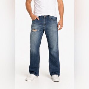 anchor blue Relaxed Fit Distressed Blue Jeans